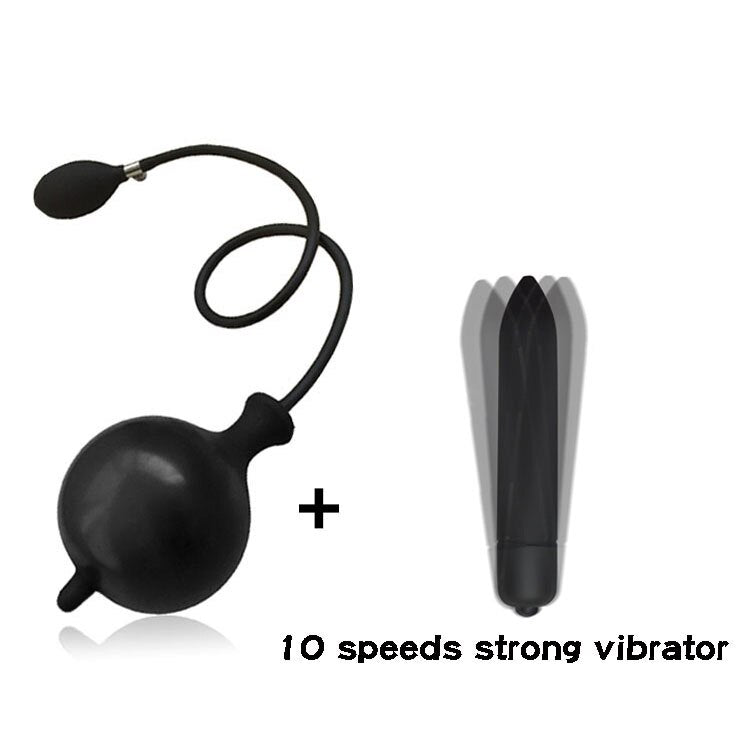 10 speed Vibrators Inflatable Butt Plug Expandable Anal Dilator Inflate Anal Plug Anal Dildo Air-filled Pump Sex Toy - sextoysok