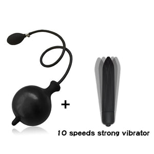 10 speed Vibrators Inflatable Butt Plug Expandable Anal Dilator Inflate Anal Plug Anal Dildo Air-filled Pump Sex Toy - sextoysok