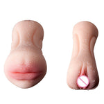 Realistic Vagina for Men Silicone Pocket Pussy Double Holes Male Masturbator Blowjob Oral Sucking Cup Sex Toys for Men - sextoysok