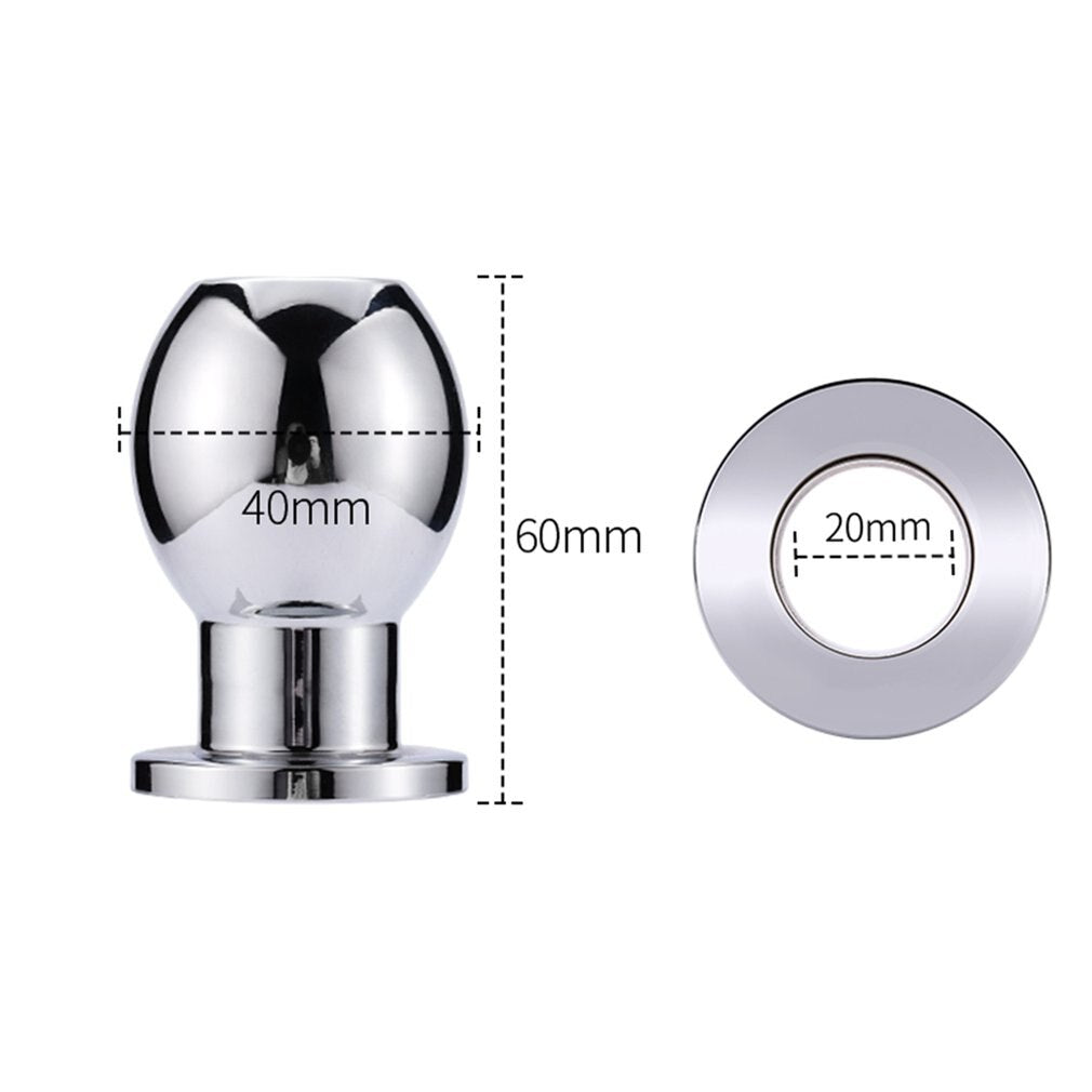 Anal Beads Enema Hollow Butt Plug Peep Vaginal Anus Stainless Steel Anal Plug Fetish BDSM Sex Toys For Men Women No Vibrator (S) - sextoysok