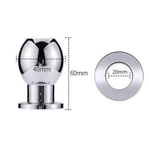 Anal Beads Enema Hollow Butt Plug Peep Vaginal Anus Stainless Steel Anal Plug Fetish BDSM Sex Toys For Men Women No Vibrator (S) - sextoysok