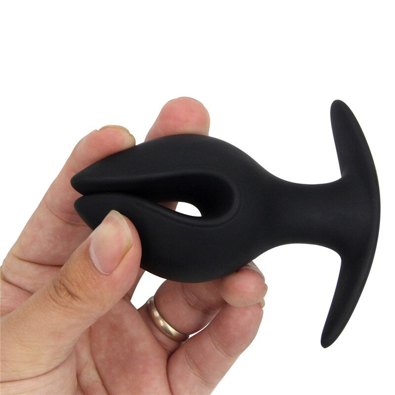 ORISSI Black Silicone Open And Close Anal Plug Butt Plug Anus Expander Stimulator Huge Big Buttplug Sex Toy Ass Plug - sextoysok