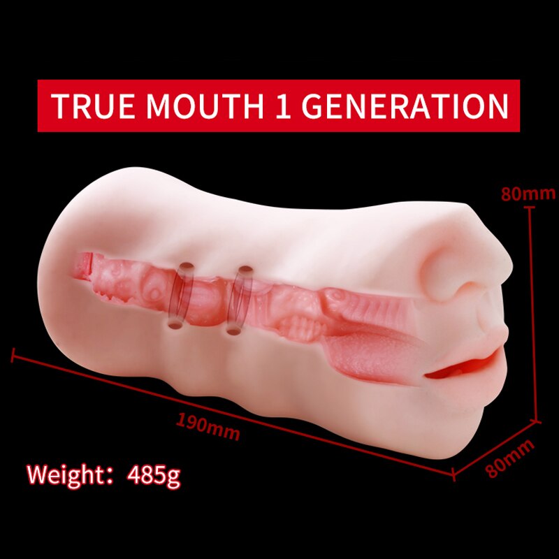 OMYSKY Realistic Male Masturbator Aritificial Vagina Pocket Deep Throat With Tongue Suck Realistic Pussy Oral Sex Toys for Men - sextoysok