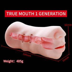 OMYSKY Realistic Male Masturbator Aritificial Vagina Pocket Deep Throat With Tongue Suck Realistic Pussy Oral Sex Toys for Men - sextoysok