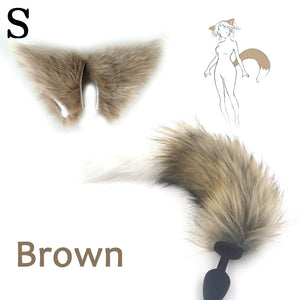 Silicone Plug Fox Tail butt plug and lovely ears anal Sex Toy for women Adult Games Sex Products and dildo vibrator - sextoysok