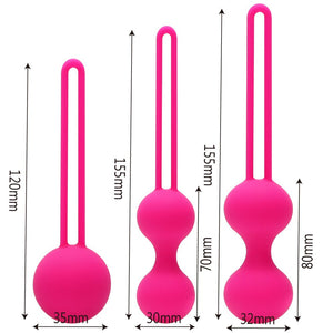 IKOKY 3Pcs/Set Vagina Tightening Silicone Kegel Ball Love Ben Wa Ball Vibrator Smart Vagina Trainer Exercise Sex Toys for Woman - sextoysok