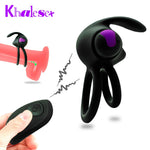 Khalesex Fantasty Climax Delay Man Bullets Vibrator Ejaculation Lock Ring Clitoris Testis Stimulate Sex Toys for Man 10 Speeds - sextoysok
