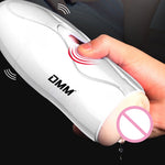 DMM Portable Double Hole Pussy Male Masturbator Soft TPE Oral Vaginal Vibrator Sex Masturbation Cup Real Vagina Sex Toys for Men - sextoysok