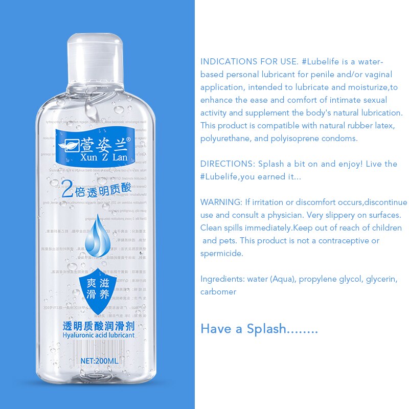 Sex lubricant anal grease for Vagina lubrication gel 200ml water based lube oil lubricante sexual Silk Touch gay Couples - sextoysok