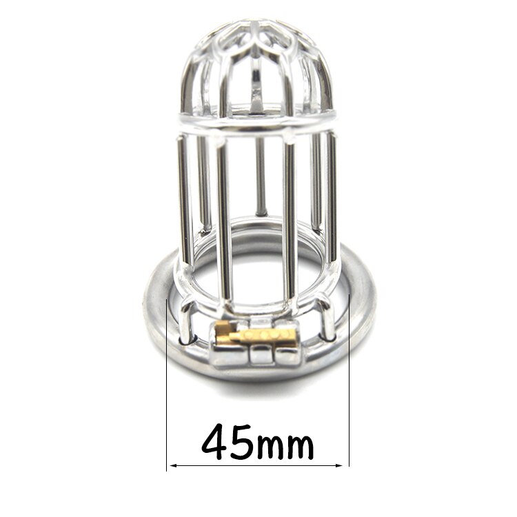 Male Chastity Lock Plum Blossom Head Lengthened Cock Cage Sexual Goods Anti-derailment Masturbation Adult SM Chastity Steel - sextoysok
