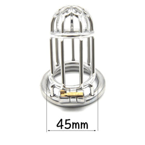 Male Chastity Lock Plum Blossom Head Lengthened Cock Cage Sexual Goods Anti-derailment Masturbation Adult SM Chastity Steel - sextoysok