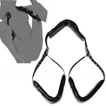 PU Leather Sponge BDSM Bondage Restraints Open Leg Adult SM Game Restrain Ropes Sex Swing For Women Sex Toys For Adults Couples (Black) - sextoysok