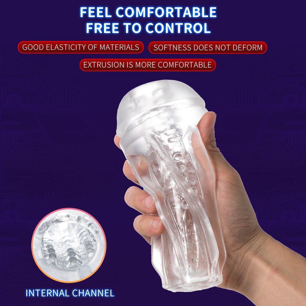 Pocket pussy Artificial Vagina Transparent Male Masturbator Sex Toys For Man Soft Vaginal Vibrator Sex Masturbation Cup< - sextoysok