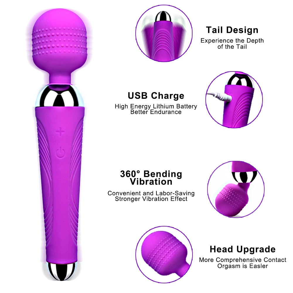 Powerful Magic Wand AV Vibrator Sex Toys for Woman Clitoris Stimulator Sex Shop toys for adults G Spot vibrating Dildo for woman - sextoysok