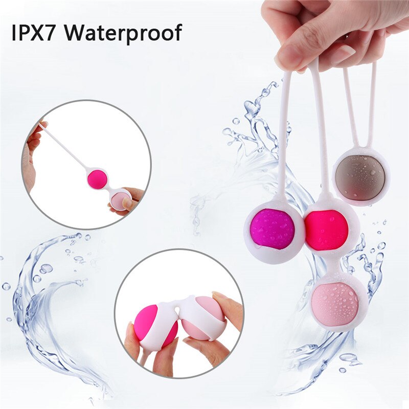 GUIMI 6Pcs Kegel Balls Vagina Tighten vibroegg Silicone Geisha Balls Pelvic Floor Muscle Exercise Kegel Trainer Vaginal Dumbbell - sextoysok