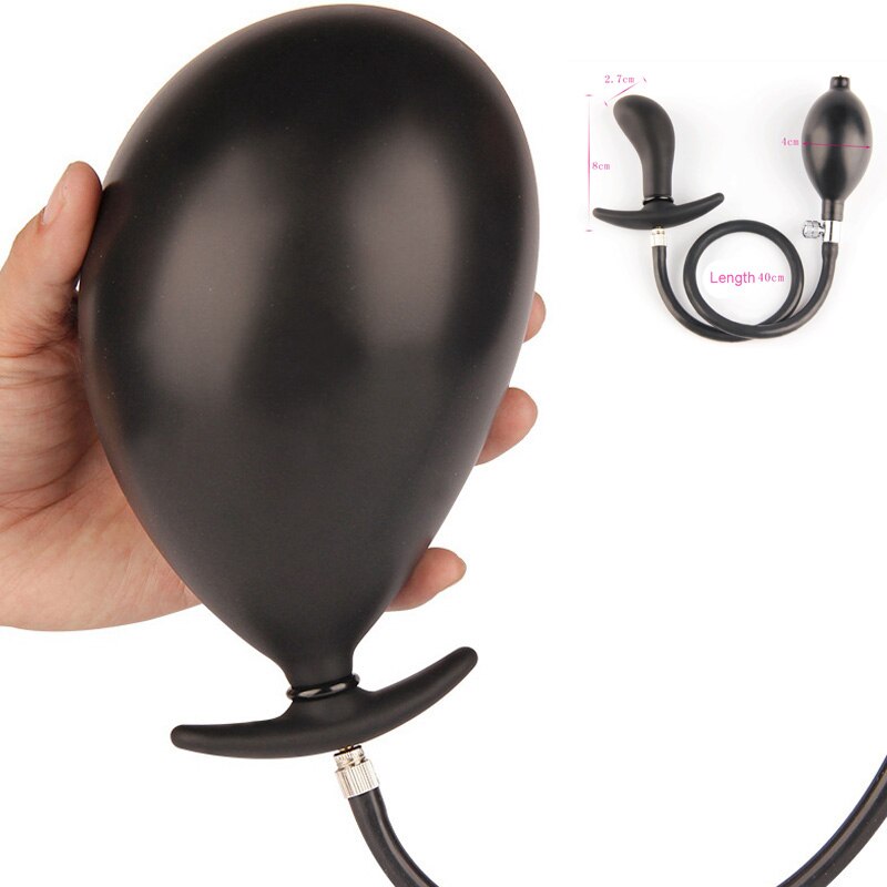 Sex Toys Women Inflatable Anal Plug Gay Dildo Pump Silicone Huge Anus Butt Dilator Expandable Prostate Massager with Metal Ball - sextoysok