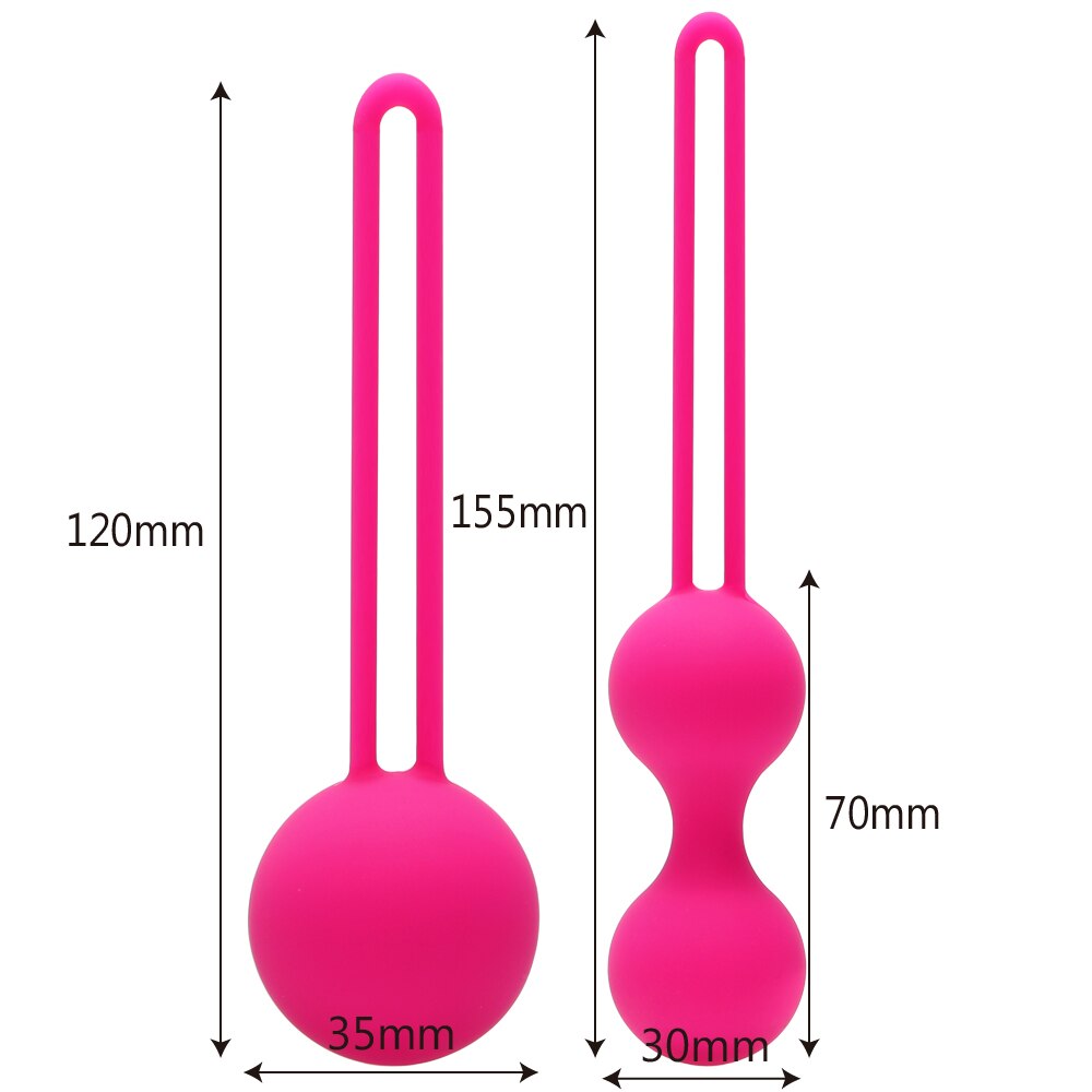IKOKY 2Pcs/Set Silicone Kegel Ball Smart Vagina Trainer Exercise Vagina Tightening Love Ben Wa Ball Vibrator Sex Toys for Woman - sextoysok