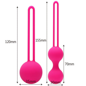 IKOKY 2Pcs/Set Silicone Kegel Ball Smart Vagina Trainer Exercise Vagina Tightening Love Ben Wa Ball Vibrator Sex Toys for Woman - sextoysok