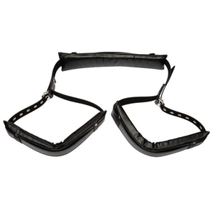 PU Leather Sponge BDSM Bondage Restraints Open Leg Adult SM Game Restrain Ropes Sex Swing For Women Sex Toys For Adults Couples (Black) - sextoysok