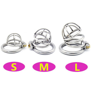 IGRARK 304 Stainless Steel 3 Size Bird Cock Cage Lock Adult Game Metal Male Chastity Belt Device Penis Ring Sex Toys For Men - sextoysok