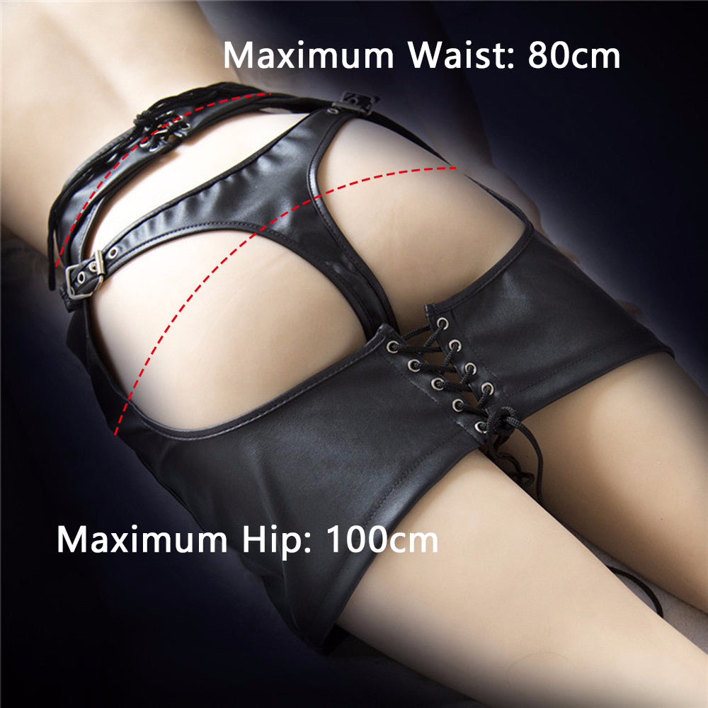 DOMI Black PU Erotic Fetish Dress Mini Adult Game Porn Skirt Sex bdsm bondage Women Sex Toy - sextoysok