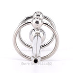 SODANDY Penis Enhancer Delay Cock Ring With Urethral Stretcher Dilator Catheter Stainless Steel Penis Plug Metal Cockrings - sextoysok