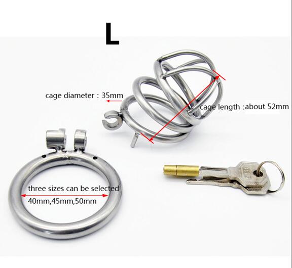 IGRARK 304 Stainless Steel 3 Size Bird Cock Cage Lock Adult Game Metal Male Chastity Belt Device Penis Ring Sex Toys For Men - sextoysok