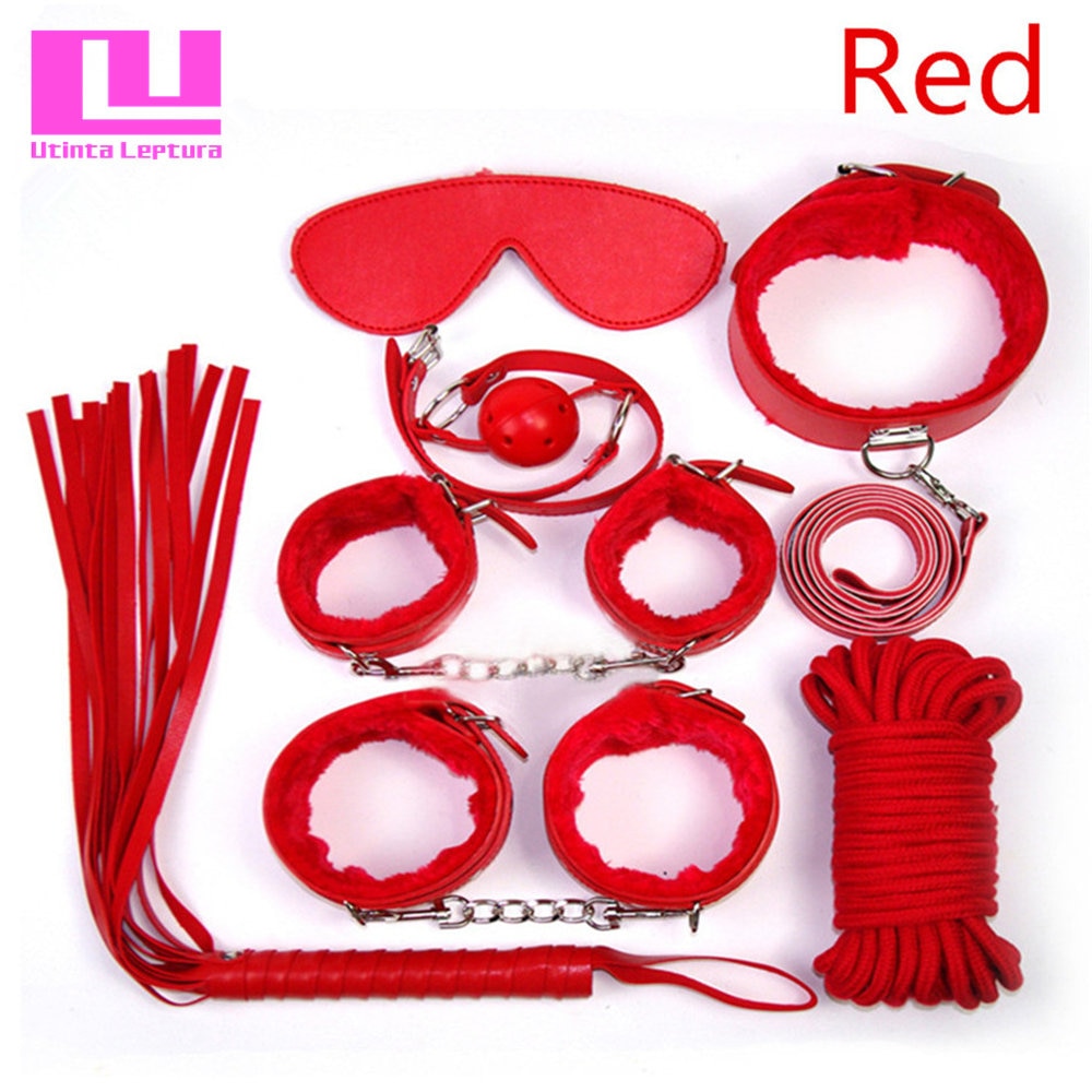 Utinta Leptura Sex Bondage Kit 7 Pcs Adult Games Set Handcuff Footcuff Whip Rope Blindfold for Couples Erotic Toys Sex Products - sextoysok