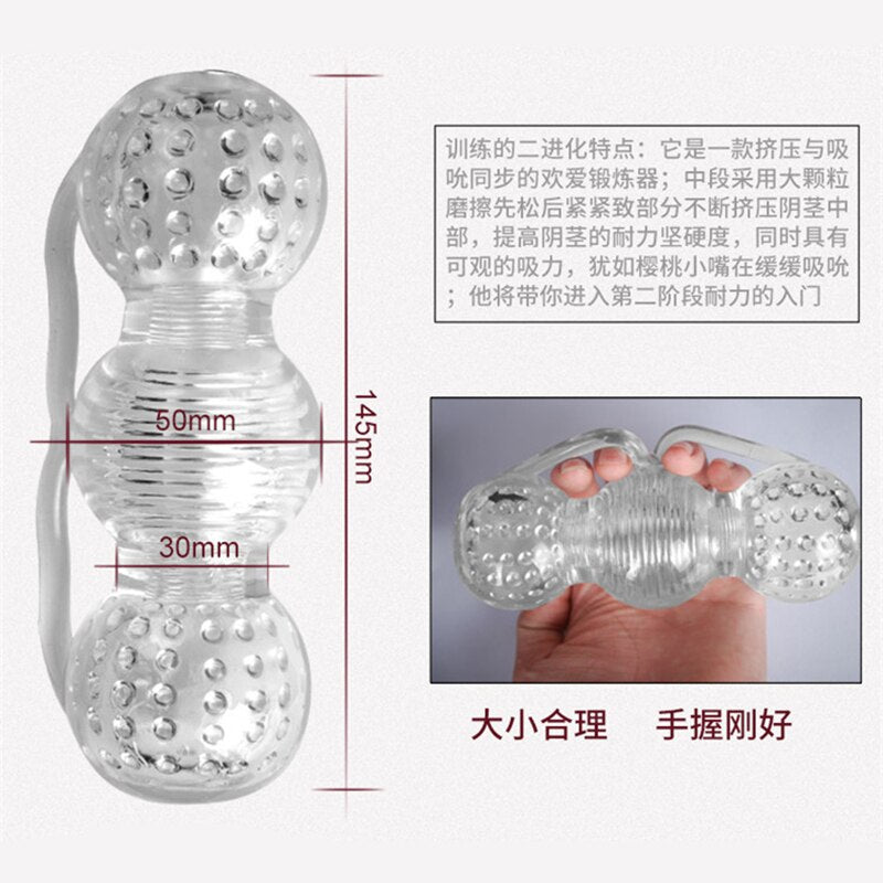 Soft Transparent Male Masturbator Delay Ejaculation Trainer Pocket Pussy Real Vagina Elastic Jelly Blowjob Cup Sex Toys for Man - sextoysok