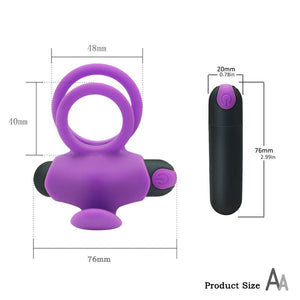 Khalesex Fantasty Climax Delay Man Bullets Vibrator Ejaculation Lock Ring Clitoris Testis Stimulate Sex Toys for Man 10 Speeds - sextoysok