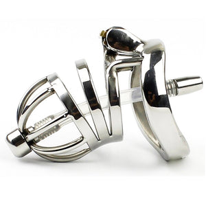Prison Bird Male Stainless Steel Cock Cage Penis Ring Chastity Device catheter with Stealth New Lock Adult Sex Toy A275 - sextoysok