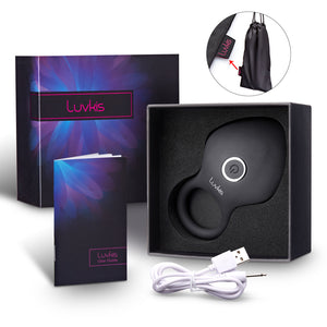 Luvkis 10 Speeds Penis Vibrator Rings Male Longer Lasting Vibrating Cock with Ring Massager Brush Silicone Sex Toys USB Charged - sextoysok