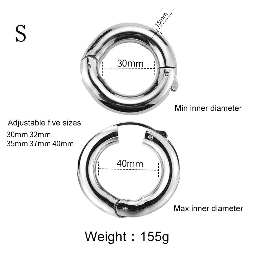 Stainless Steel Smoother Ball Stretcher Penis Ring Cock Ring Sex Toys for Men Good Cockring Time Delay Ejaculation Dick Ring - sextoysok