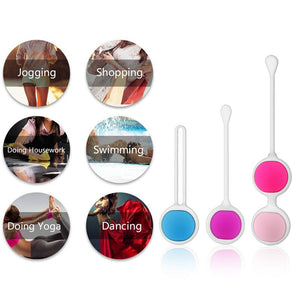 GUIMI 6Pcs Kegel Balls Vagina Tighten vibroegg Silicone Geisha Balls Pelvic Floor Muscle Exercise Kegel Trainer Vaginal Dumbbell - sextoysok
