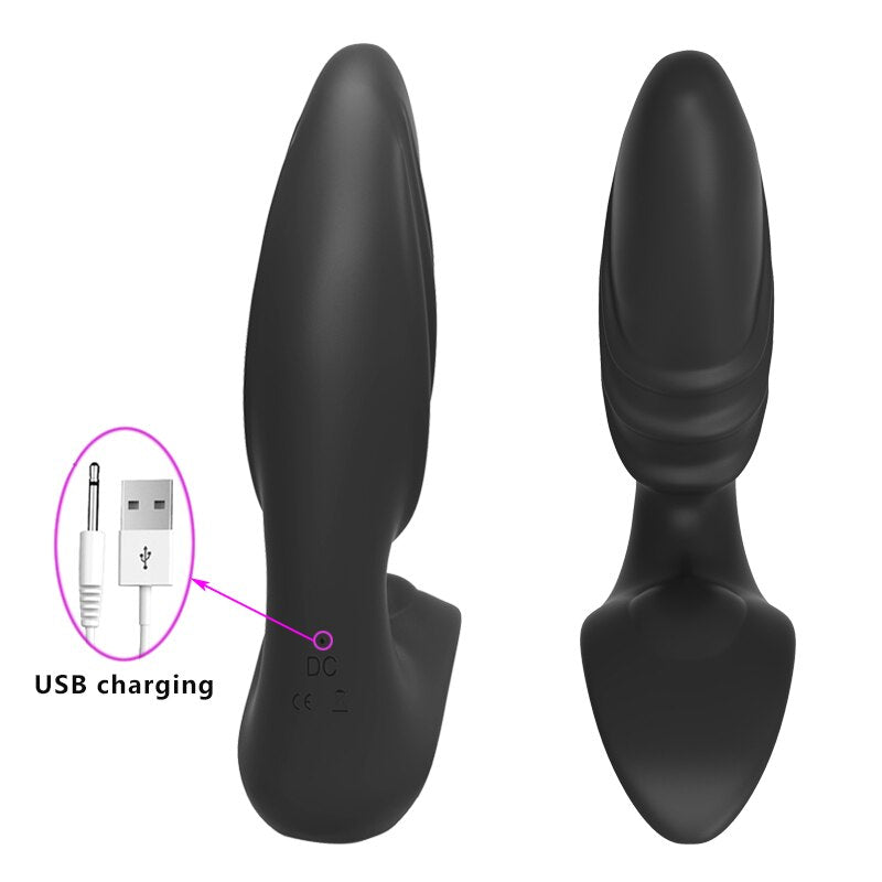 HWOK Anal butt plug Men masturbator Male Wireless Remote Control Prostate Massager Vibrator Adult Sex Toys Masturbator for Men - sextoysok