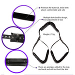 PU Leather Sponge BDSM Bondage Restraints Open Leg Adult SM Game Restrain Ropes Sex Swing For Women Sex Toys For Adults Couples (Black) - sextoysok