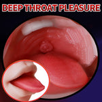 OMYSKY Realistic Male Masturbator Aritificial Vagina Pocket Deep Throat With Tongue Suck Realistic Pussy Oral Sex Toys for Men - sextoysok