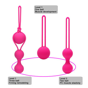 IKOKY 2Pcs/Set Silicone Kegel Ball Smart Vagina Trainer Exercise Vagina Tightening Love Ben Wa Ball Vibrator Sex Toys for Woman - sextoysok