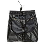 DOMI Black PU Erotic Fetish Dress Mini Adult Game Porn Skirt Sex bdsm bondage Women Sex Toy - sextoysok