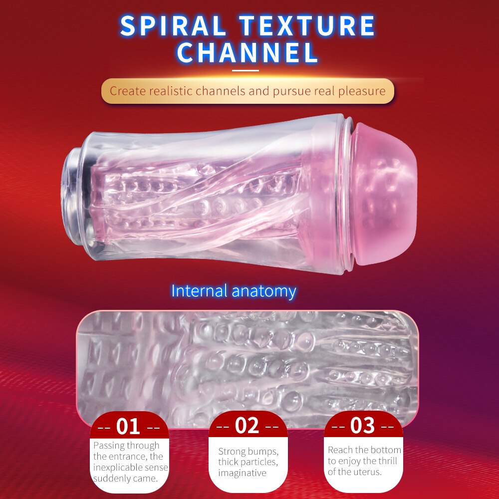 Pocket pussy Artificial Vagina Transparent Male Masturbator Sex Toys For Man Soft Vaginal Vibrator Sex Masturbation Cup< - sextoysok