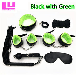 Utinta Leptura Sex Bondage Kit 7 Pcs Adult Games Set Handcuff Footcuff Whip Rope Blindfold for Couples Erotic Toys Sex Products - sextoysok