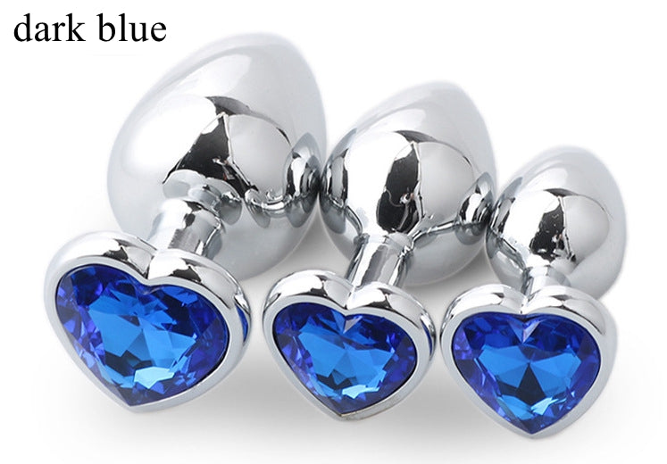 3pcs/Set Metal Butt Plug Heart-shaped Anal Plug Beads Crystal Heart Stimulator Sex Toys Dildo Anal Plug Gay Sex Products - sextoysok