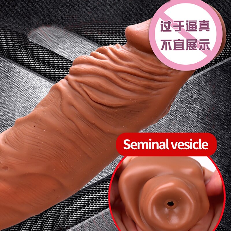 OMYSKY Penis Enlargement Condoms For Men Reusable Penis Sleeve Extender Dildo Enhancer Sleeves For Adults Intimate Cock Rings - sextoysok
