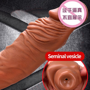 OMYSKY Penis Enlargement Condoms For Men Reusable Penis Sleeve Extender Dildo Enhancer Sleeves For Adults Intimate Cock Rings - sextoysok