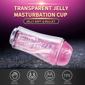 Pocket pussy Artificial Vagina Transparent Male Masturbator Sex Toys For Man Soft Vaginal Vibrator Sex Masturbation Cup< - sextoysok