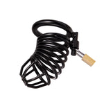 Male Stainless Steel Chastity Device Belt Bird Metal Cage Cock Lock Restraint Ring Sex Toy for Men - sextoysok
