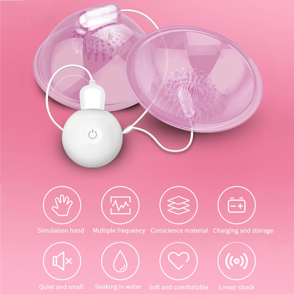 Nipple Sucker Breast-fed Sex Toy for Women Vibrating Bullet Nipple Pump Vibrator Suction Cup Breast Stimulator Sex Toy for Adult (Retail Box packing) - sextoysok