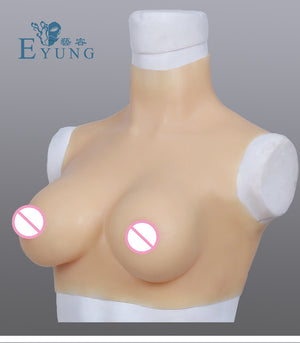 Eyung Breast Form Silicone Fake Breast Boobs Tit Realistic Silicone Breast Plate Chest for Crossdresser Sissy Transvestite Cospl - sextoysok
