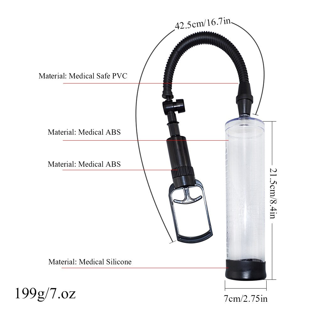 Penis Pump Penis Extender vacuum pump Adult Sex Toys For Men Penis Enlargement pump Cock Trainer Male Masturbator - sextoysok