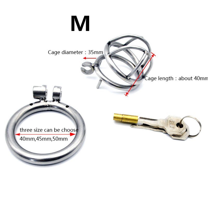 IGRARK 304 Stainless Steel 3 Size Bird Cock Cage Lock Adult Game Metal Male Chastity Belt Device Penis Ring Sex Toys For Men - sextoysok